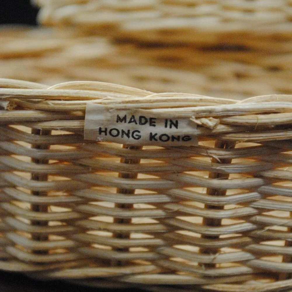 Lot of 4 Vintage Mini Wicker Baskets made in Hong Kong